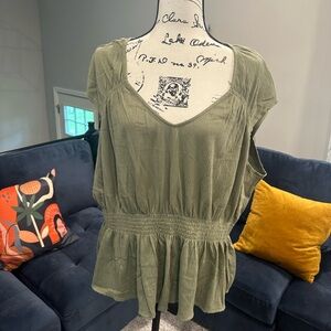 Olive Boho Top